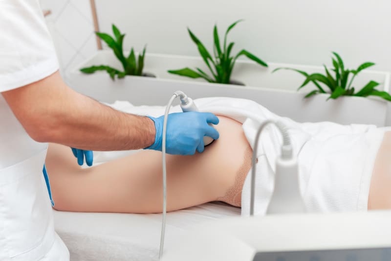 Patient receiving a Buttock Glute Ultrasound Scan Tamworth Patient receiving a Buttock Glute Ultrasound Scan Tamworth