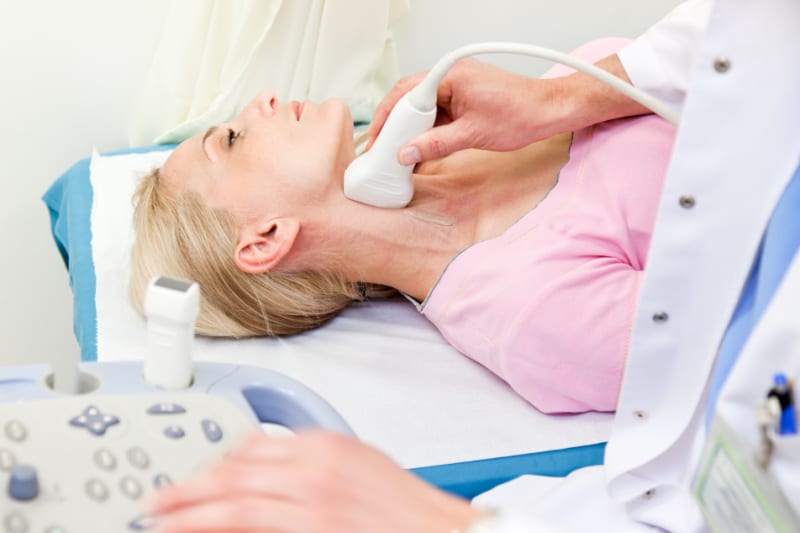 Patient having an In-clinic Carotid Duplex Scan in Birmingham