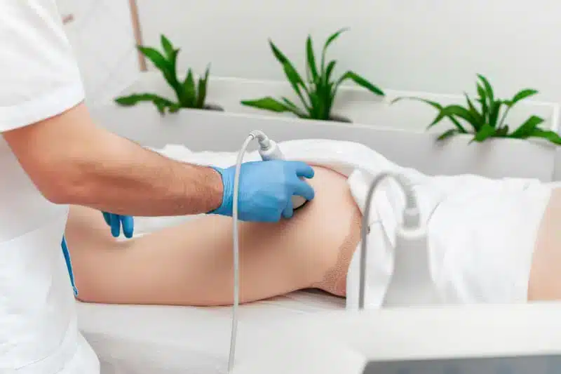 Patient receiving a Buttock Glute Ultrasound Scan Birmingham Abdominal Ultrasound Scan Birmingham